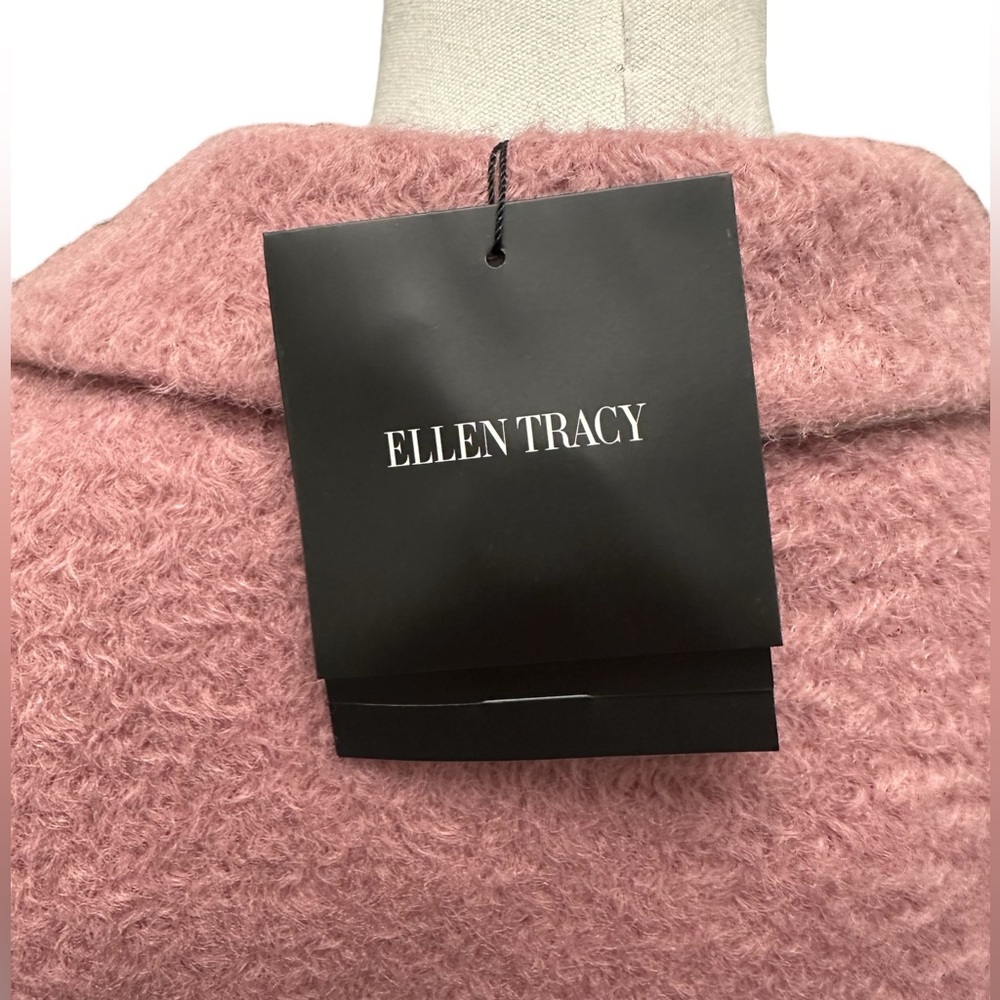 ELLEN TRACY Blazer 2-Button Coat Jacket Pink Flat Boucle Sz Small $229 MSRP NWT - Picture 5 of 11